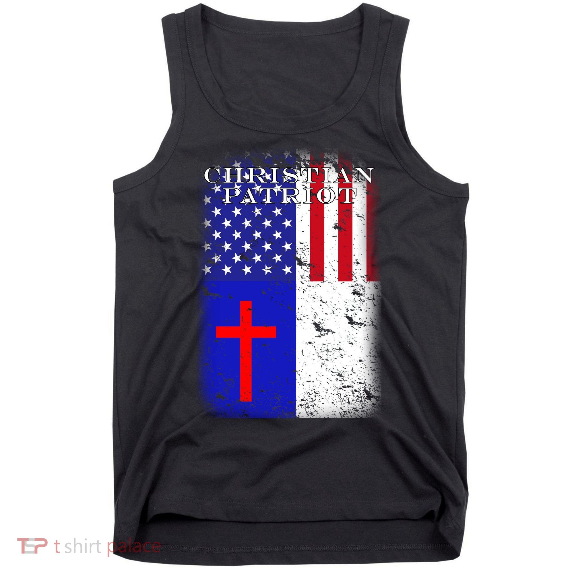 American Christian Patriot Red Cross Tank Top