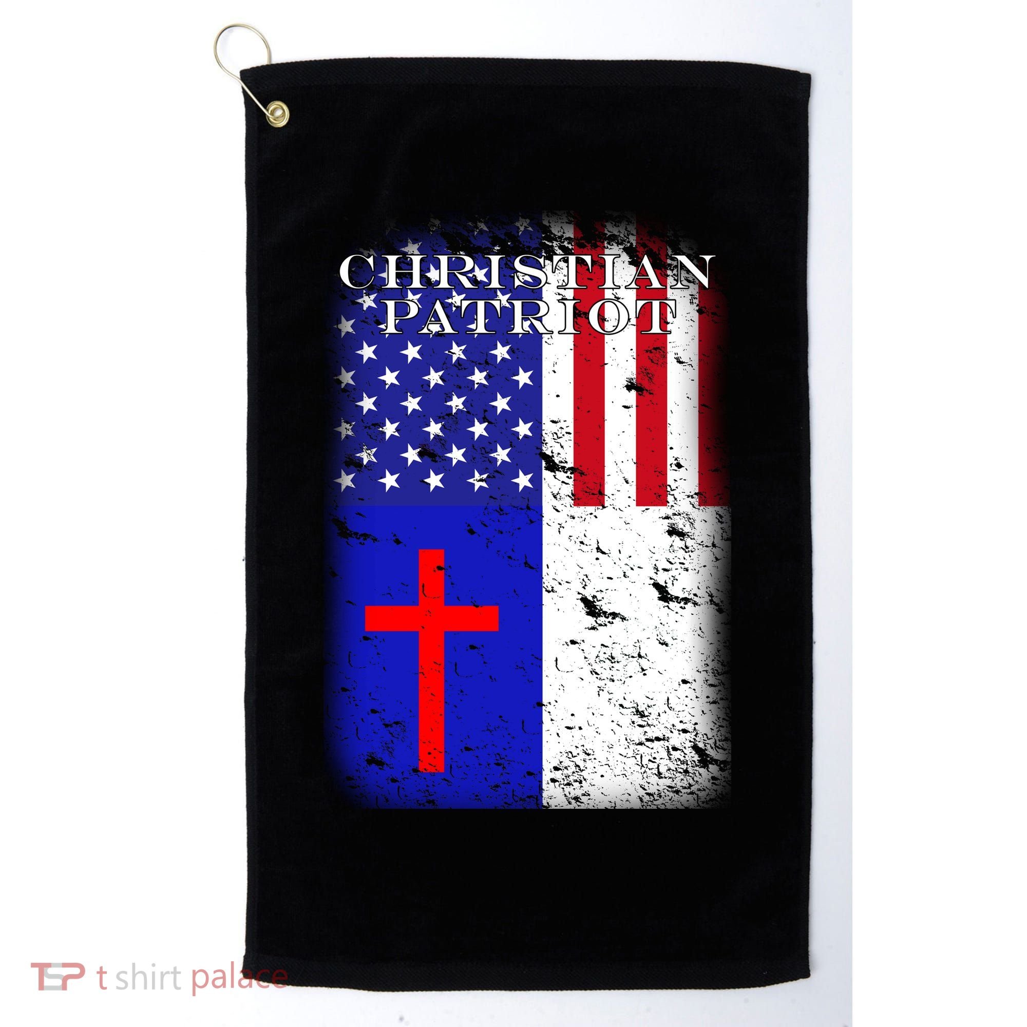 American Christian Patriot Red Cross Golf Towel