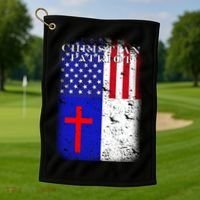 American Christian Patriot Red Cross Golf Towel thumb 1