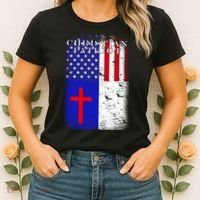 American Christian Patriot Red Cross Women's T-Shirt thumb 2