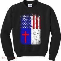American Christian Patriot Red Cross Kids Sweatshirt thumb 0