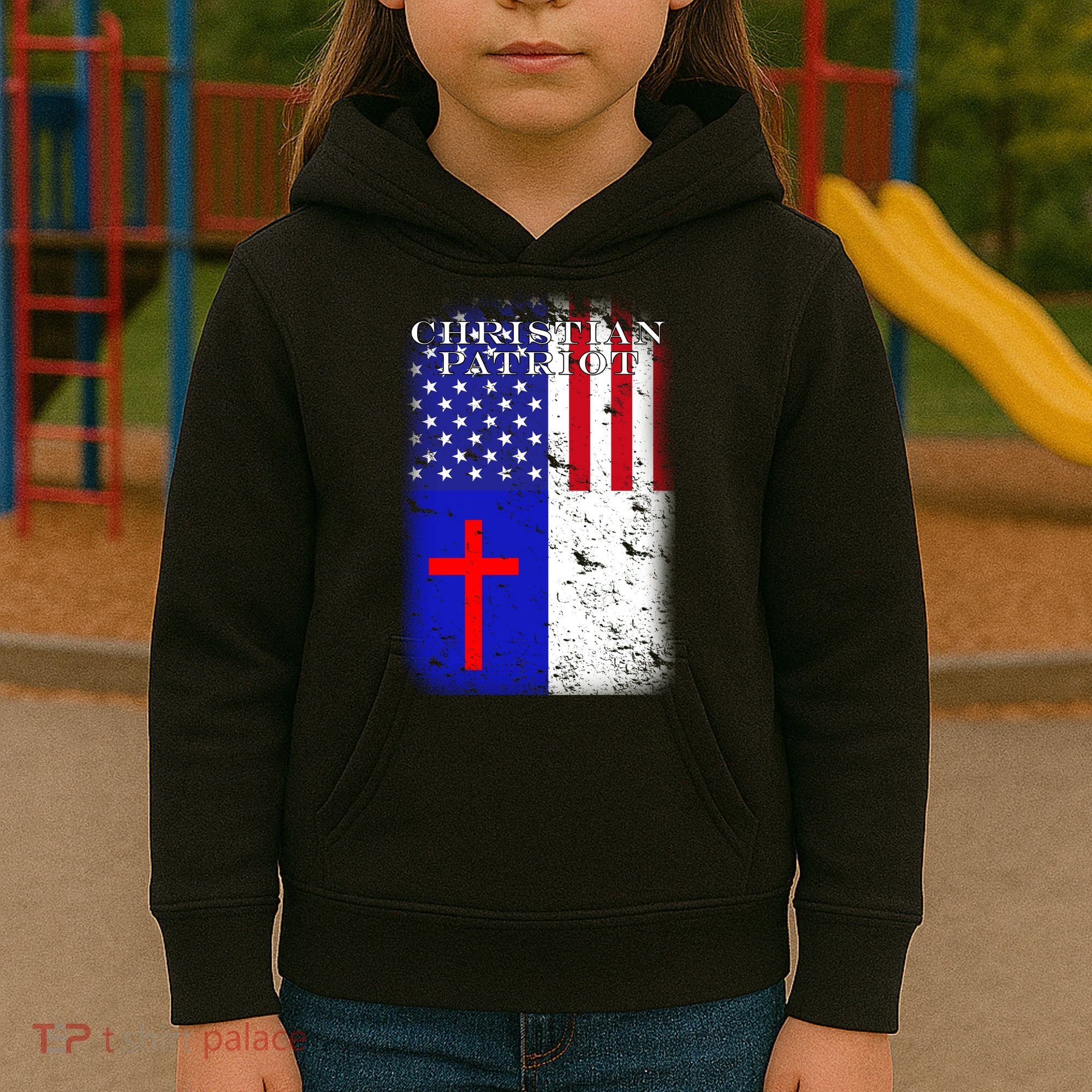 American Christian Patriot Red Cross Kids Hoodie