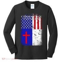 American Christian Patriot Red Cross Kids Long Sleeve Shirt thumb 0