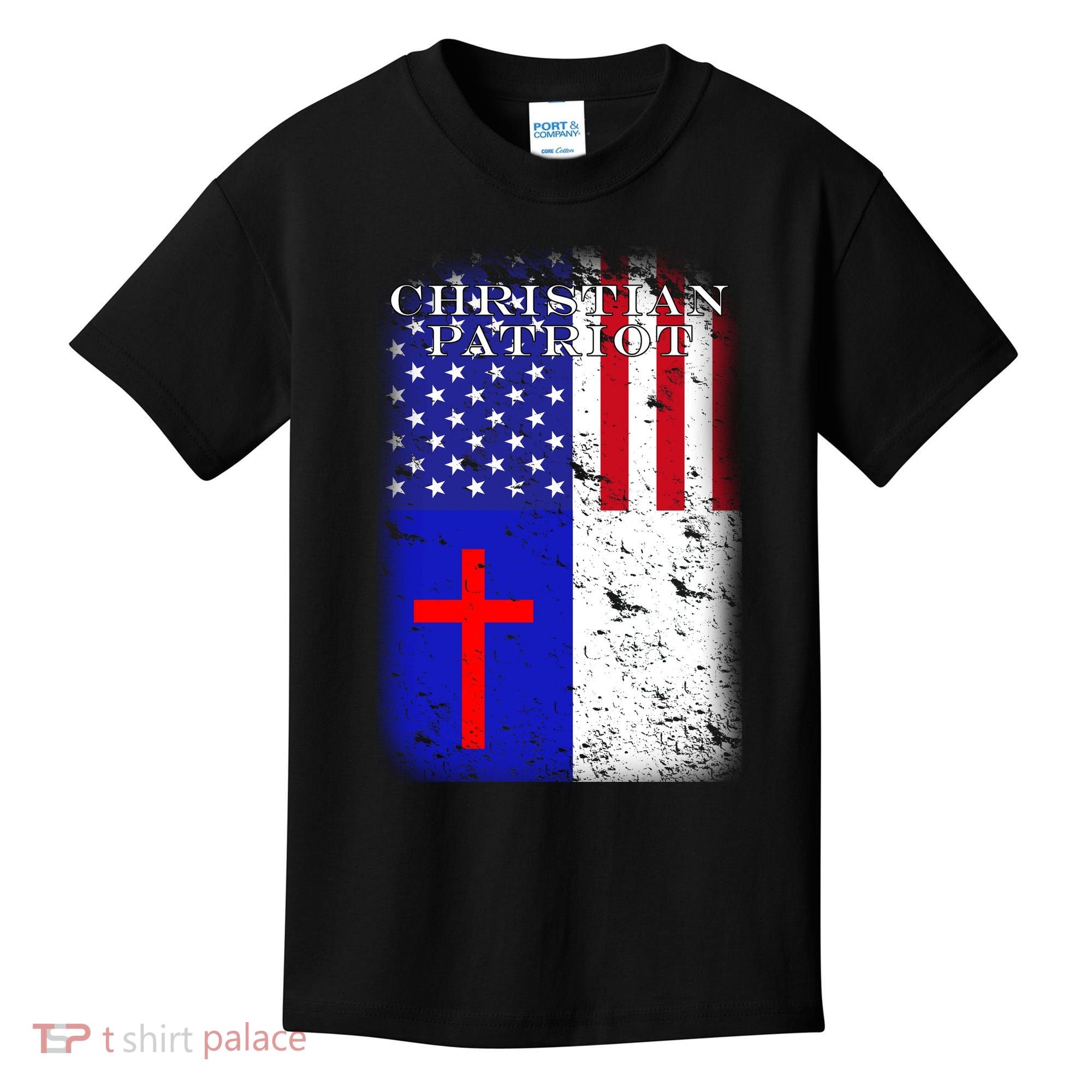 American Christian Patriot Red Cross Kids T-Shirt