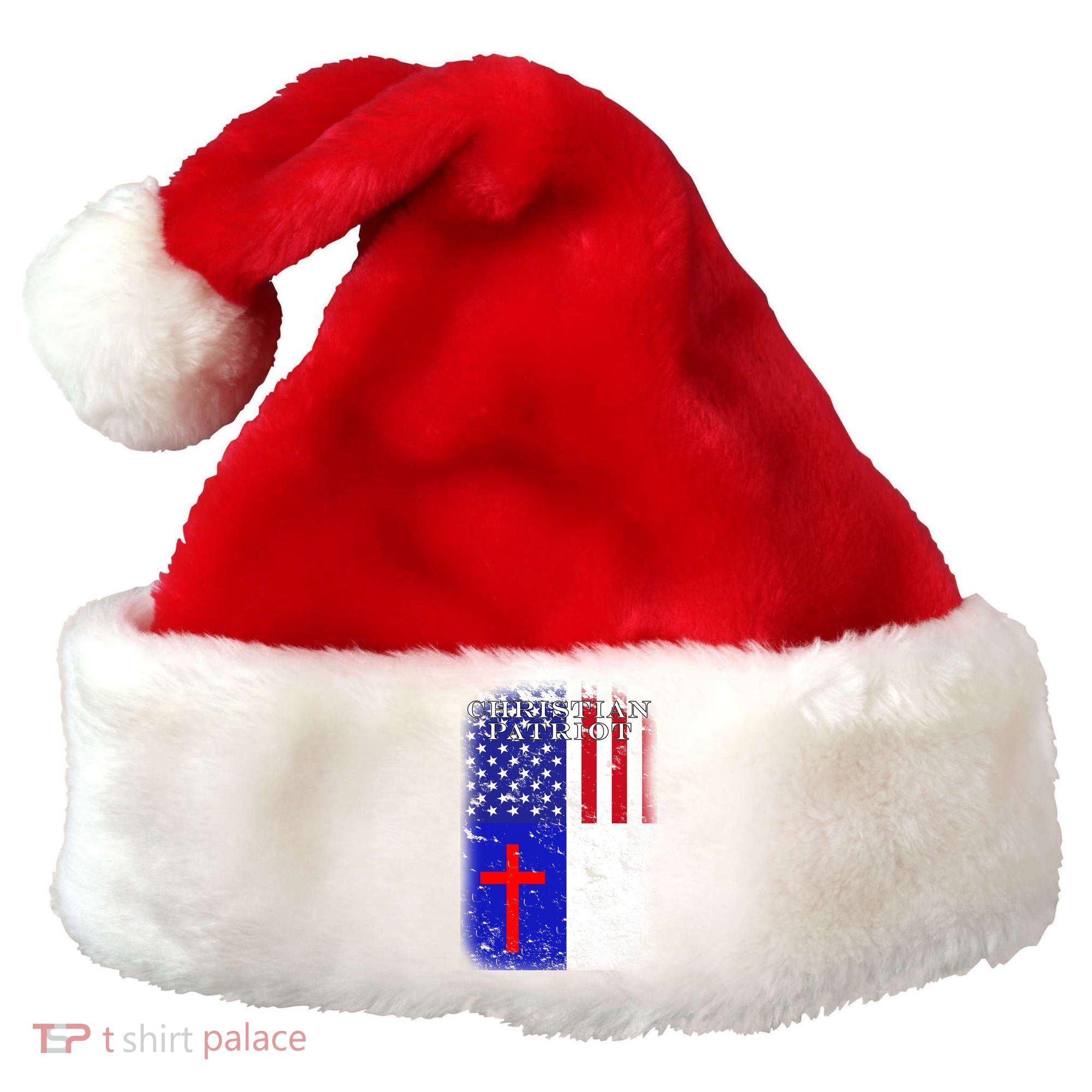 American Christian Patriot Red Cross Santa Hat