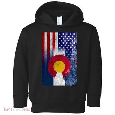 American Colorado Vintage USA Flag Toddler Hoodie