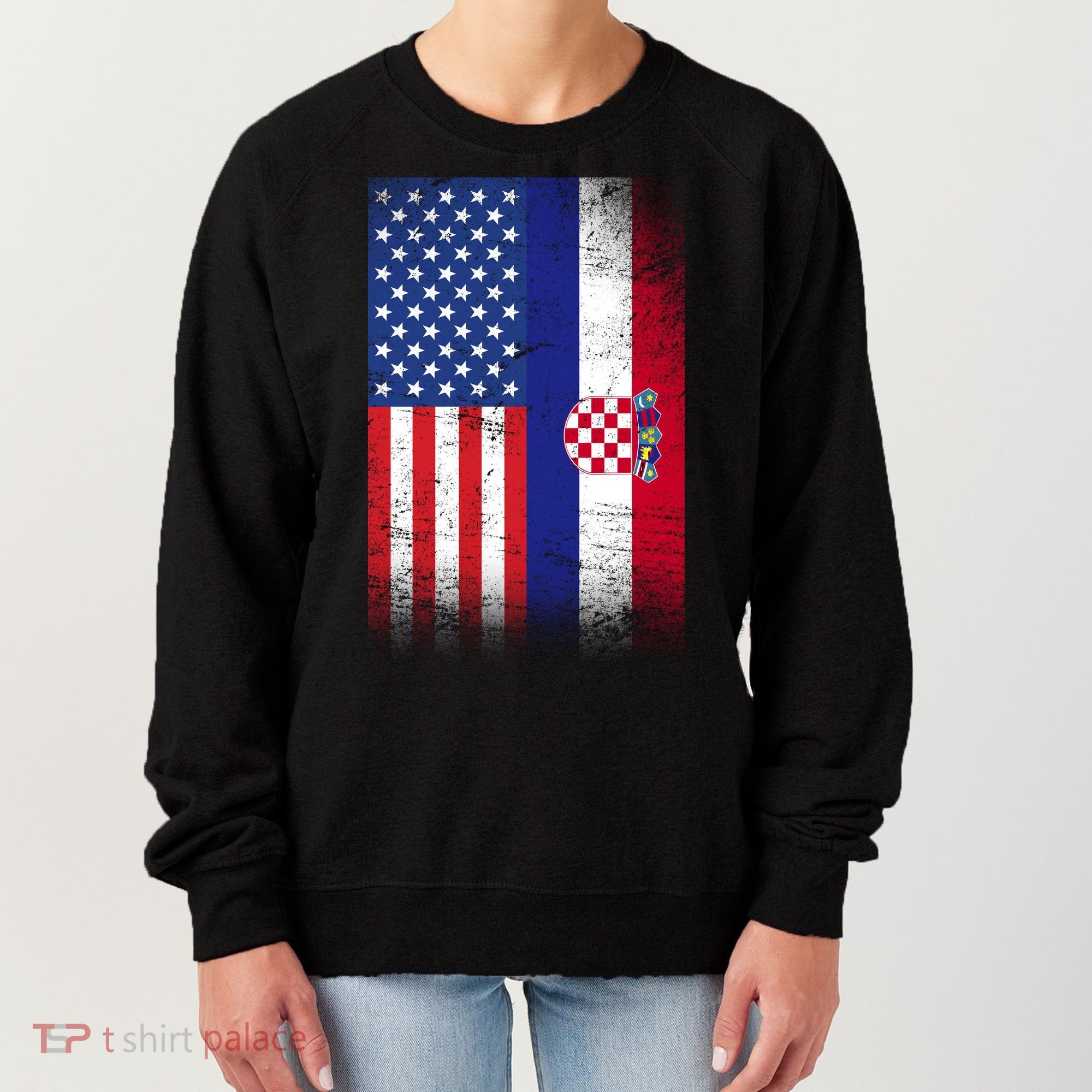 American Croatian Flag Croatia Pride Women's Sweatshirt