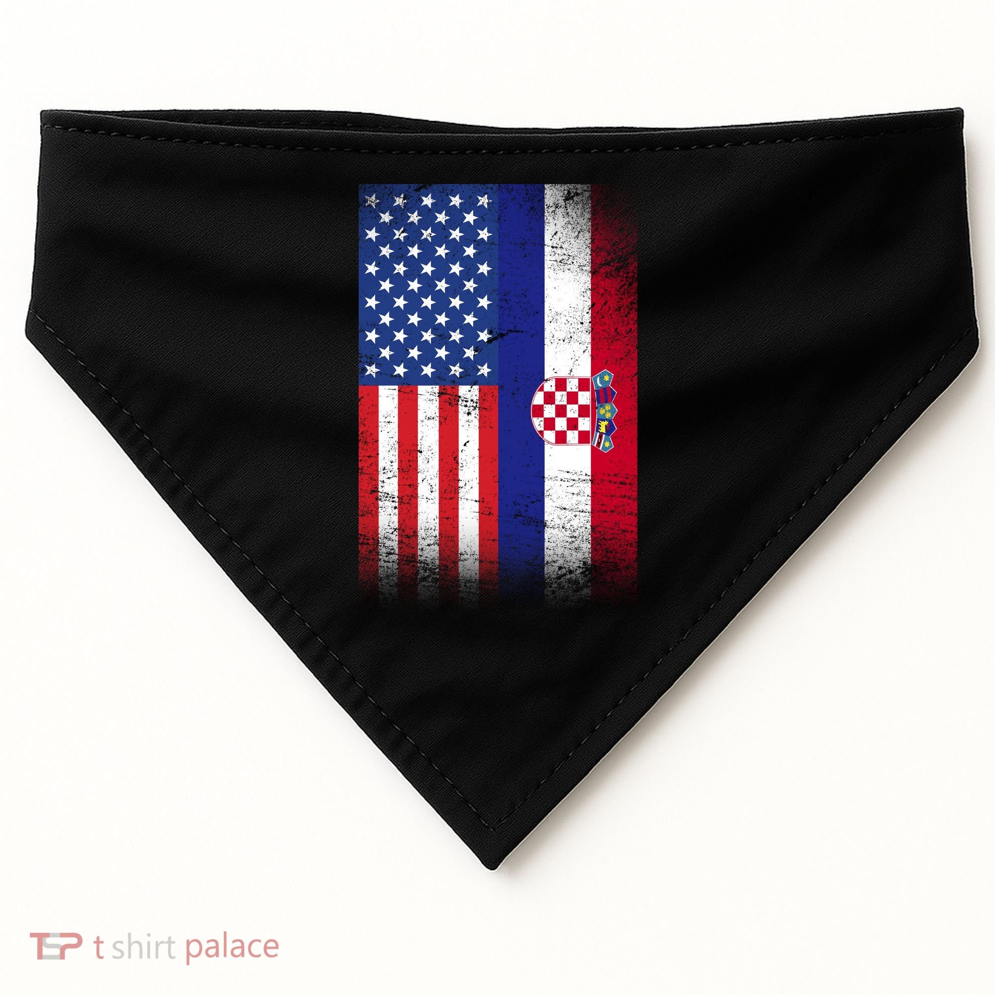 American Croatian Flag Croatia Pride USA-Made Doggie Bandana