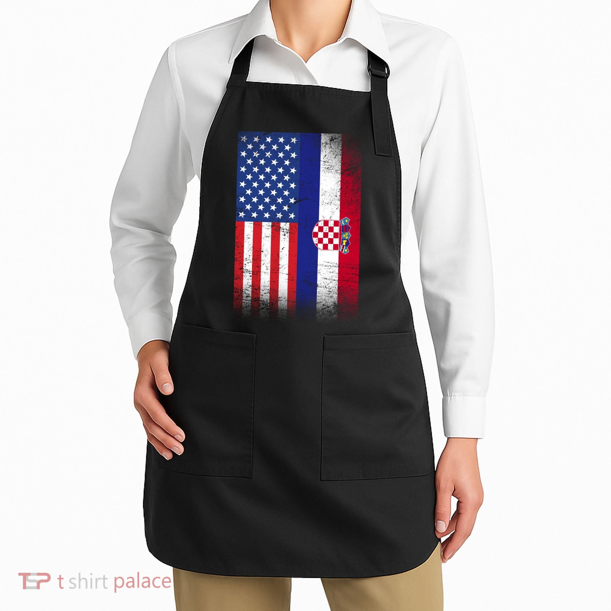 American Croatian Flag Croatia Pride Apron