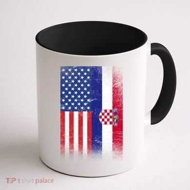 American Croatian Flag Croatia Pride Coffee Mug back