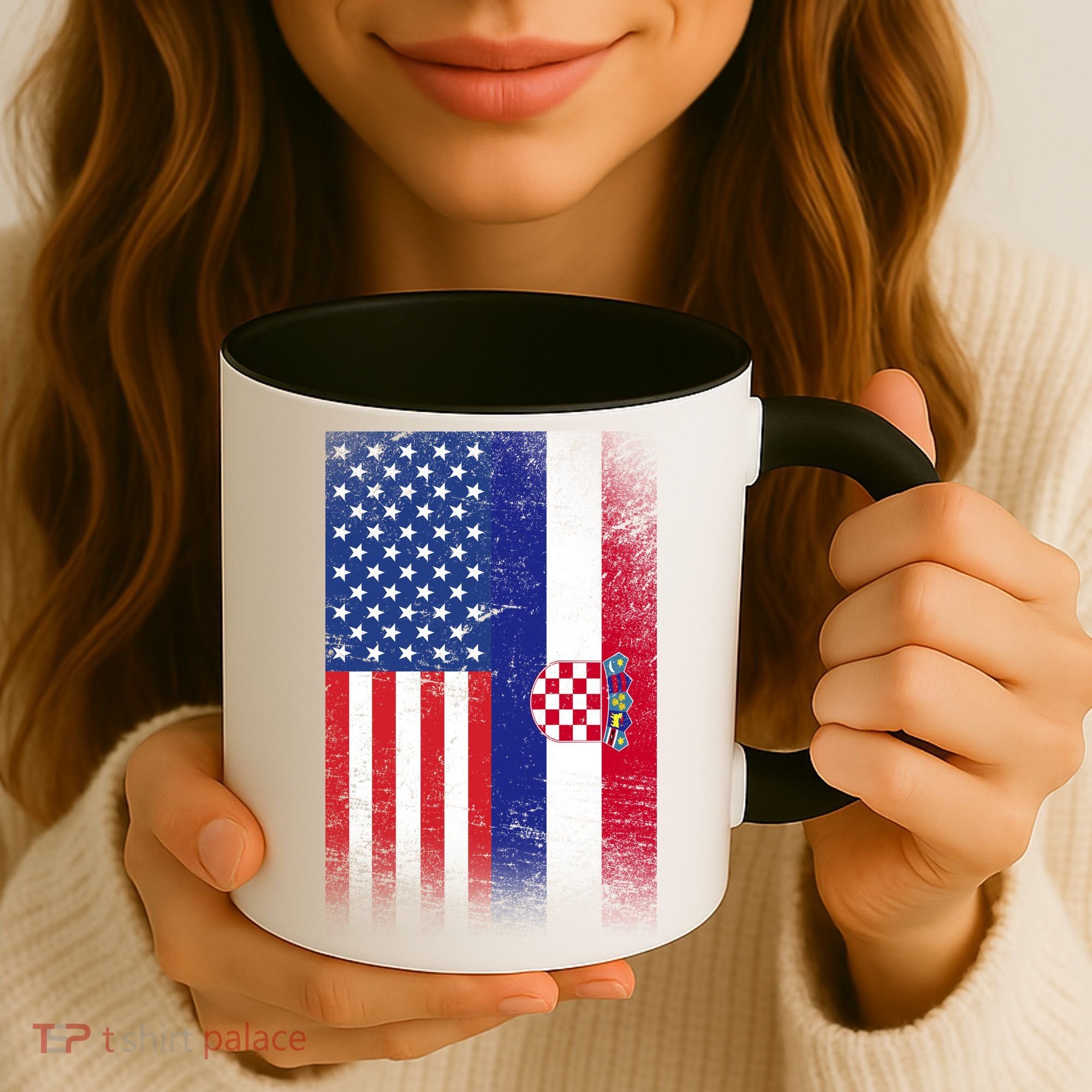 American Croatian Flag Croatia Pride Coffee Mug
