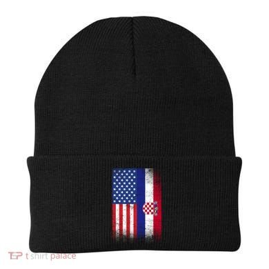 American Croatian Flag Croatia Pride Beanie