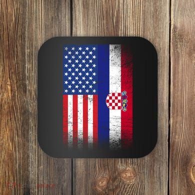 American Croatian Flag Croatia Pride Coaster