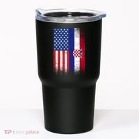 American Croatian Flag Croatia Pride Tumbler thumb 0