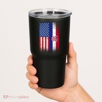 American Croatian Flag Croatia Pride Tumbler thumb 2