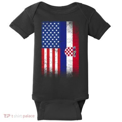 American Croatian Flag Croatia Pride Baby Bodysuit