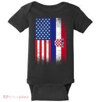 American Croatian Flag Croatia Pride Baby Bodysuit thumb 0