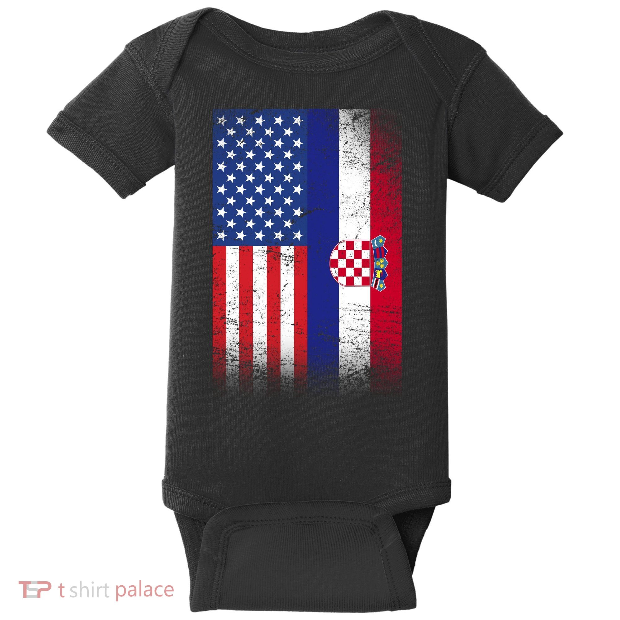 American Croatian Flag Croatia Pride Baby Bodysuit