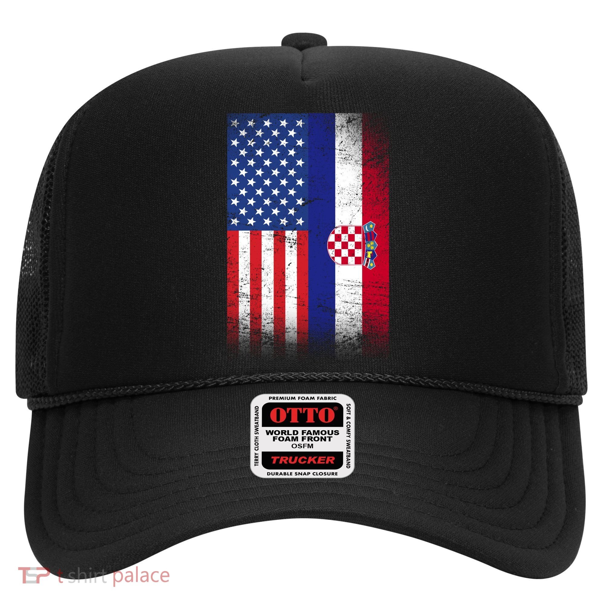 American Croatian Flag Croatia Pride Hat