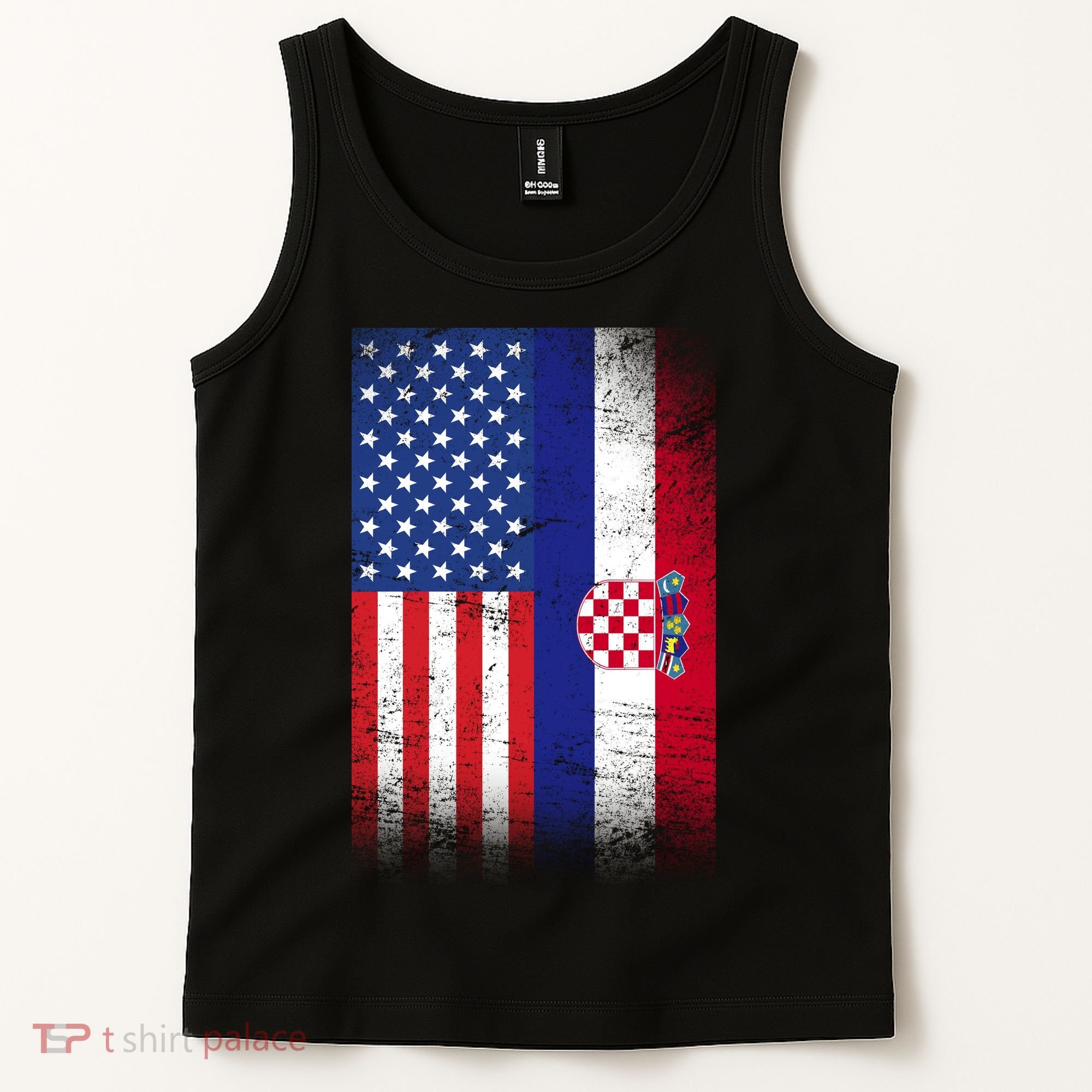 American Croatian Flag Croatia Pride Tank Top