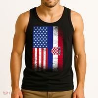 American Croatian Flag Croatia Pride Tank Top thumb 3