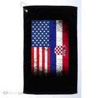 American Croatian Flag Croatia Pride Golf Towel thumb 0