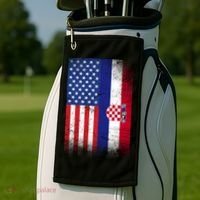 American Croatian Flag Croatia Pride Golf Towel thumb 2