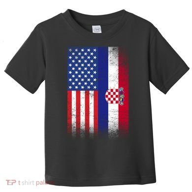 American Croatian Flag Croatia Pride Toddler T-Shirt