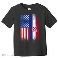 American Croatian Flag Croatia Pride Toddler T-Shirt thumb 0