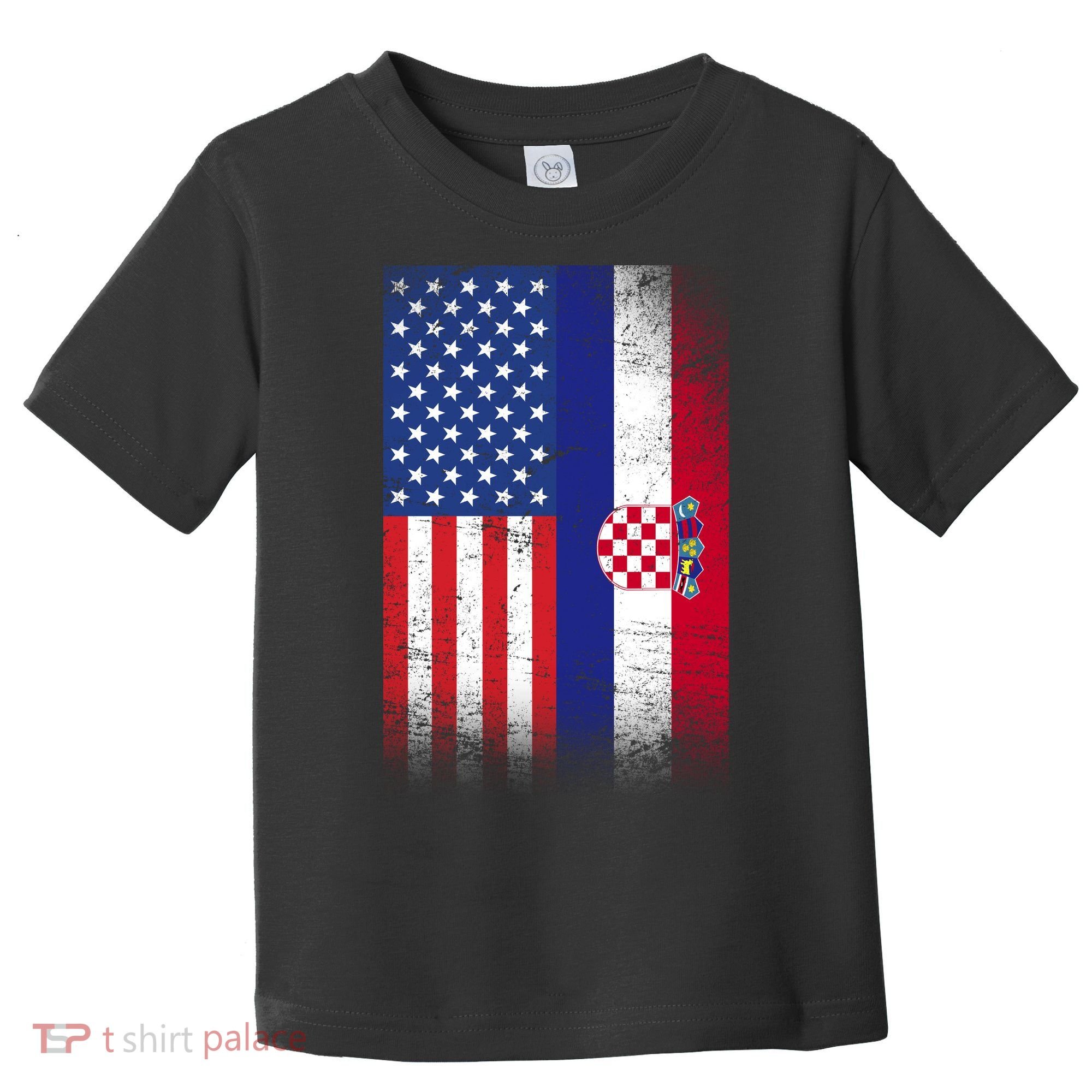 American Croatian Flag Croatia Pride Toddler T-Shirt