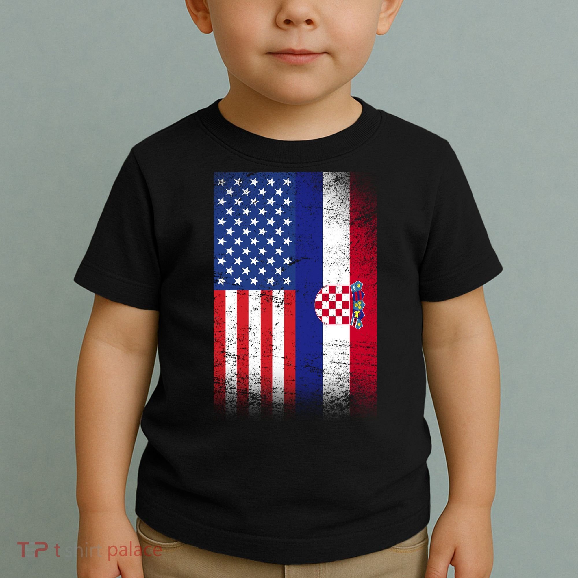 American Croatian Flag Croatia Pride Toddler T-Shirt