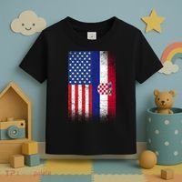 American Croatian Flag Croatia Pride Toddler T-Shirt thumb 3