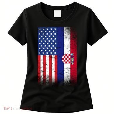 American Croatian Flag Croatia Pride Women's T-Shirt