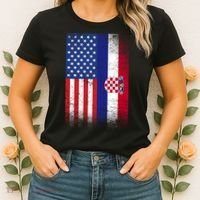American Croatian Flag Croatia Pride Women's T-Shirt thumb 2
