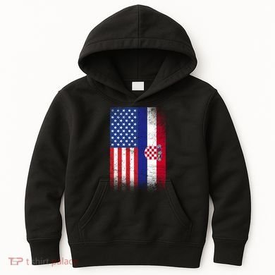 American Croatian Flag Croatia Pride Kids Hoodie