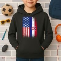 American Croatian Flag Croatia Pride Kids Hoodie thumb 2