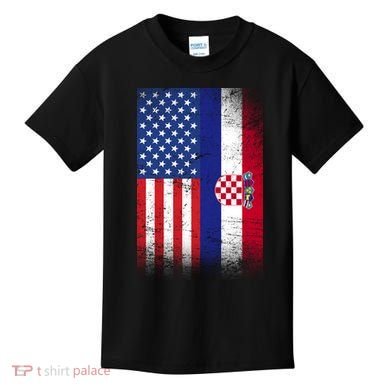 American Croatian Flag Croatia Pride Kids T-Shirt