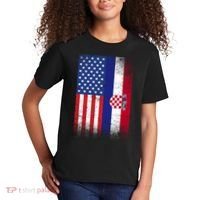 American Croatian Flag Croatia Pride Kids T-Shirt thumb 2