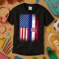 American Croatian Flag Croatia Pride Kids T-Shirt thumb 3