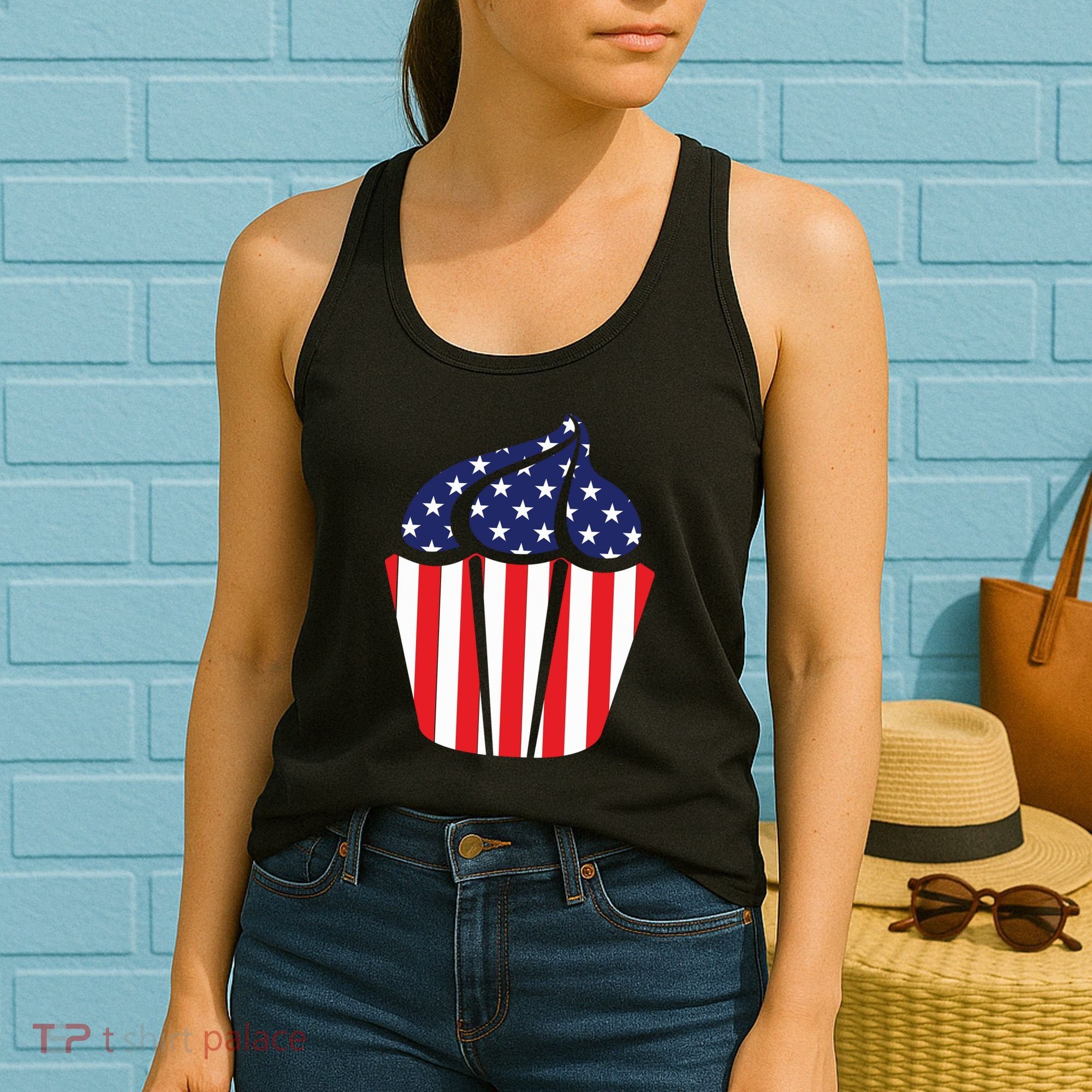 American Cupcake USA Flag Women's Tank Top