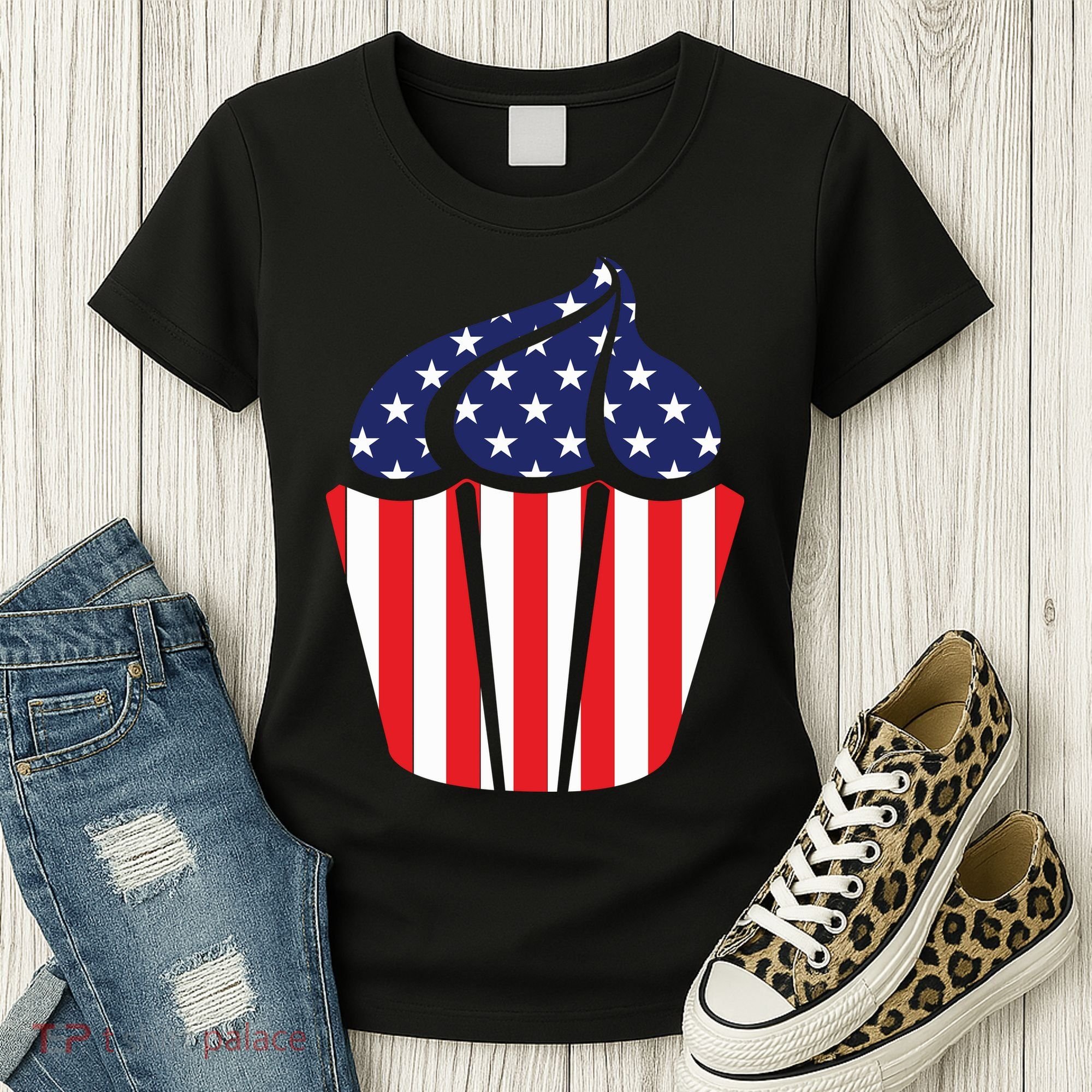 American Cupcake USA Flag Women's T-Shirt
