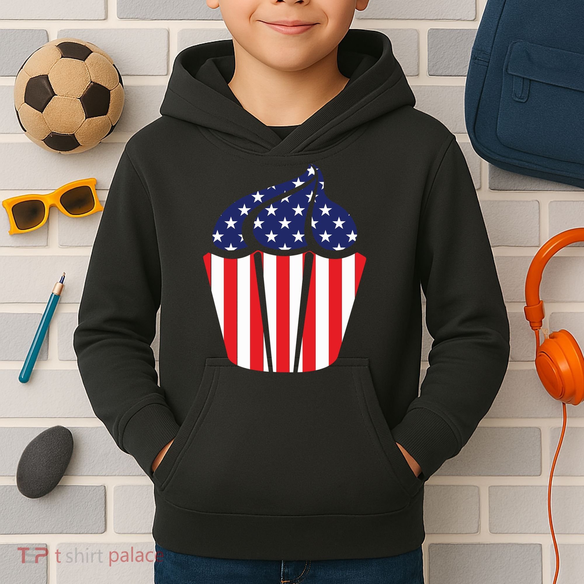 American Cupcake USA Flag Kids Hoodie