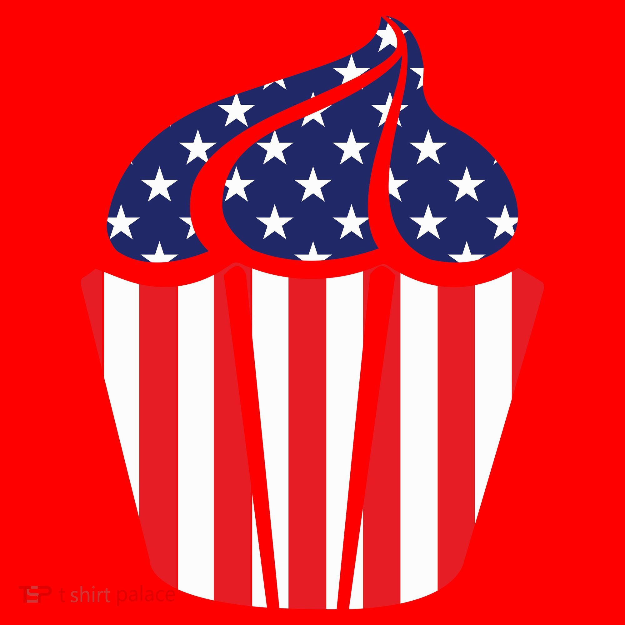 American Cupcake USA Flag Santa Hat