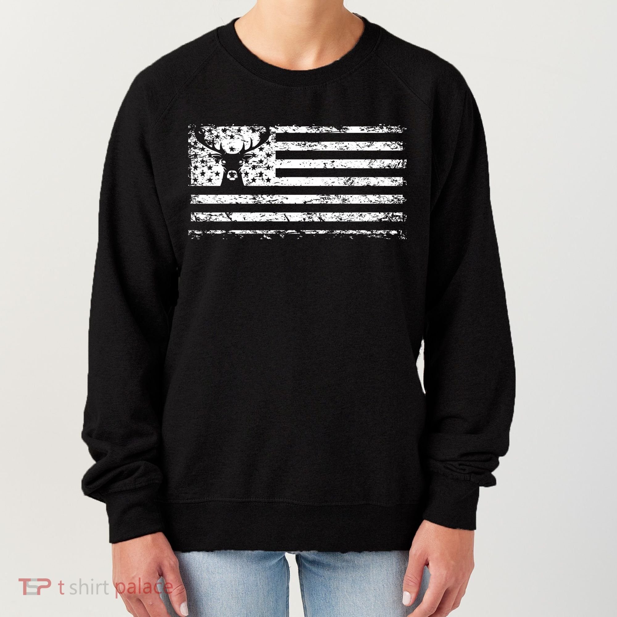 American Deer Hunting Flag Women's Sweatshirt