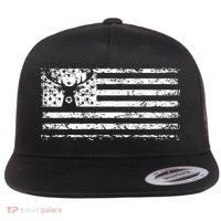 American Deer Hunting Flag Flat Bill Trucker Hat thumb 0