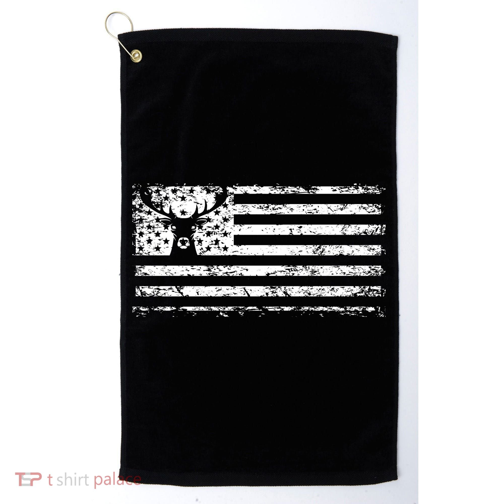 American Deer Hunting Flag Golf Towel
