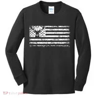American Deer Hunting Flag Kids Long Sleeve Shirt thumb 0