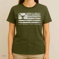 American Deer Hunting Flag T-Shirt thumb 4