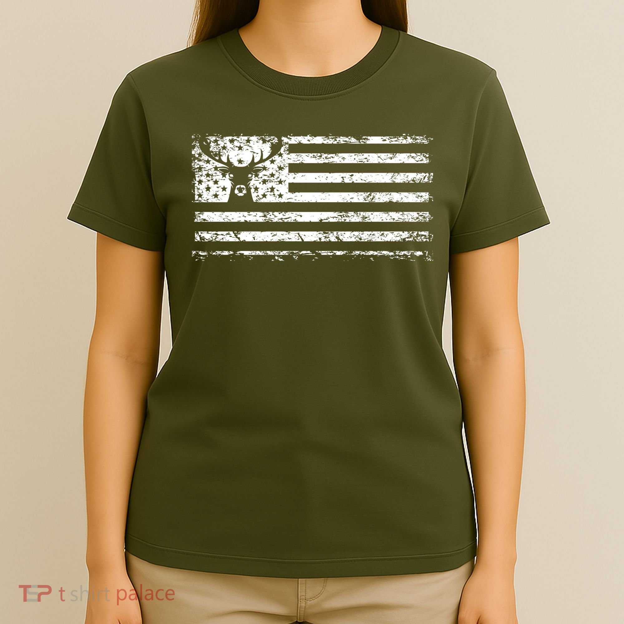 American Deer Hunting Flag T-Shirt