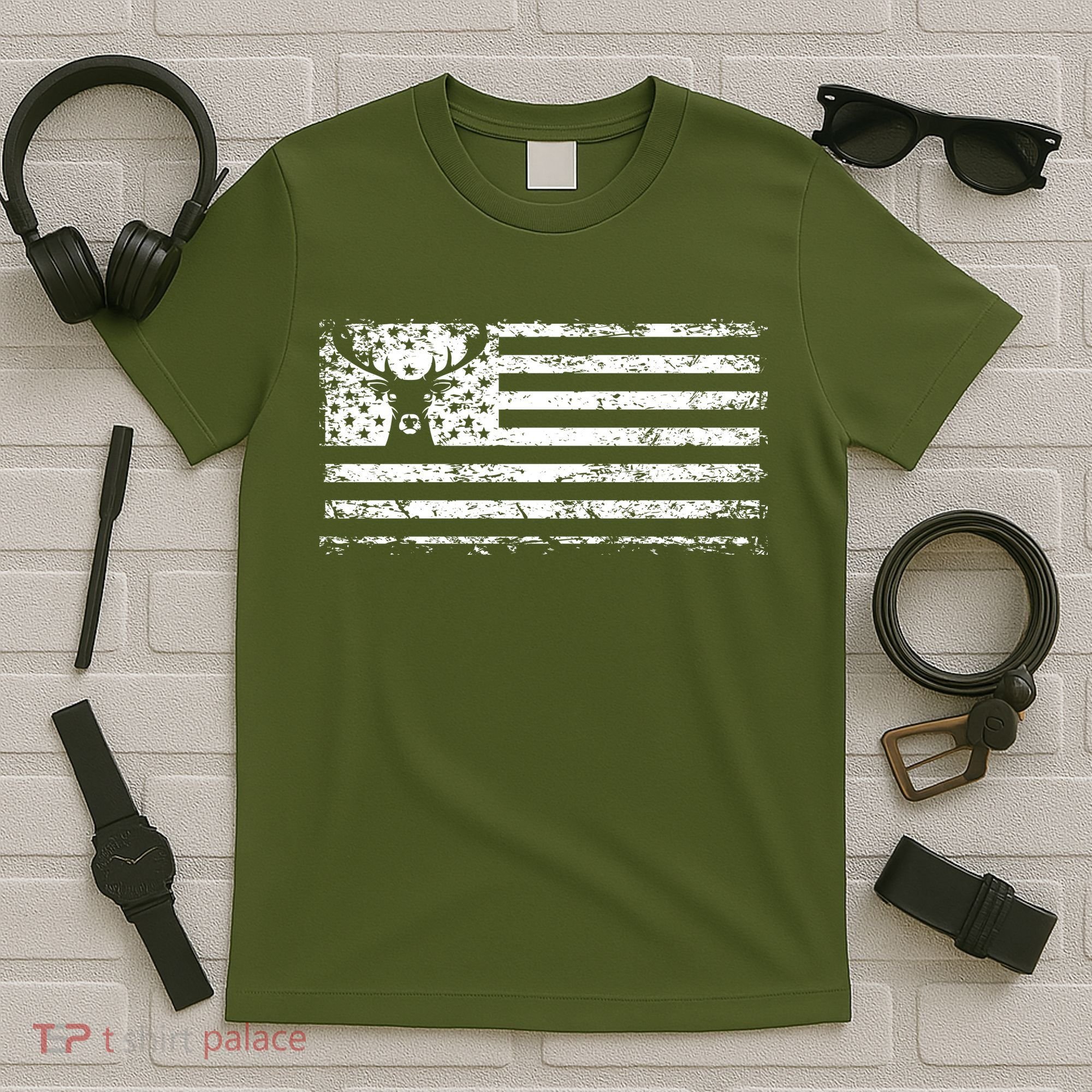 American Deer Hunting Flag T-Shirt
